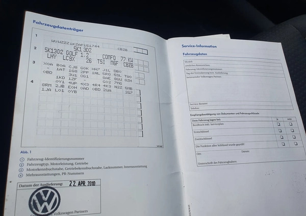 Volkswagen Golf cena 16900 przebieg: 220000, rok produkcji 2010 z Urzędów małe 301